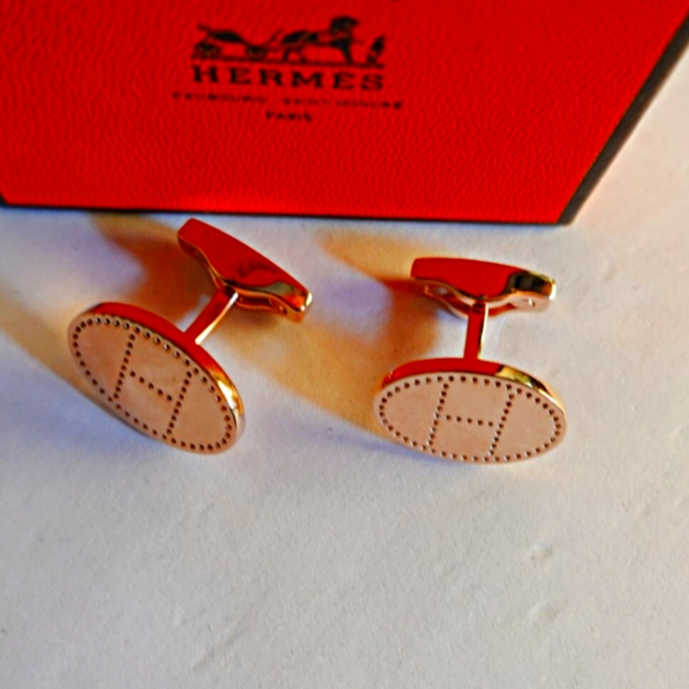 Hermes Rose Gold Cufflinks